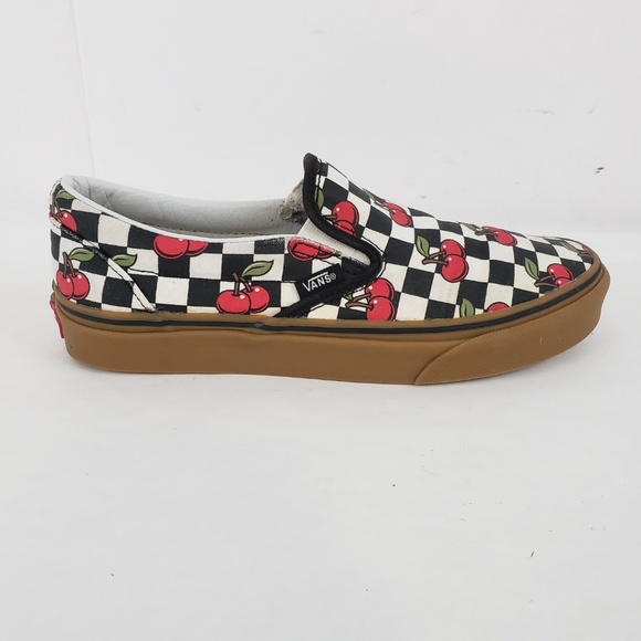 VANS Checkerboard Cherries Slip On Shoes - Picture 4 of 8
